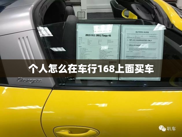 个人怎么在车行168上面买车