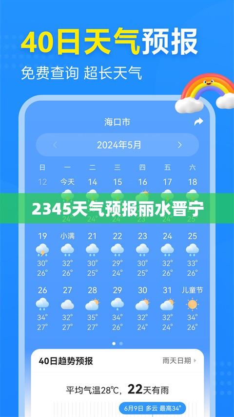 2345天气预报丽水晋宁