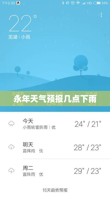 永年天气预报几点下雨