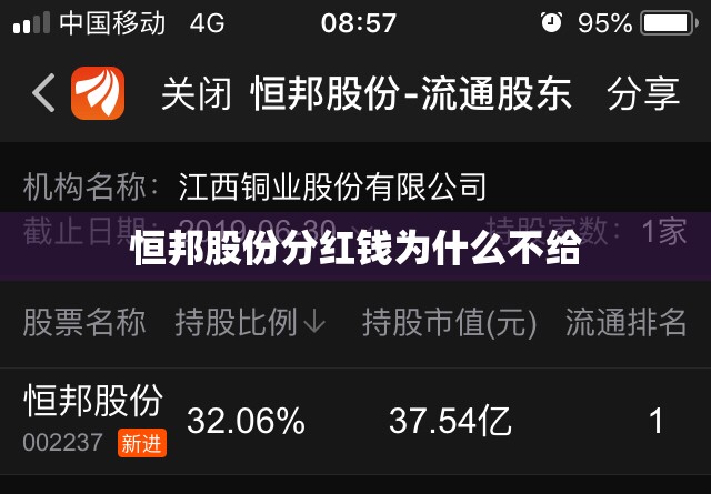 恒邦股份分红钱为什么不给