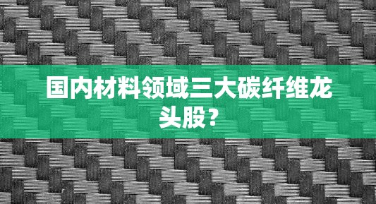 国内材料领域三大碳纤维龙头股? 国内材料领域三大碳纤维龙头股?
