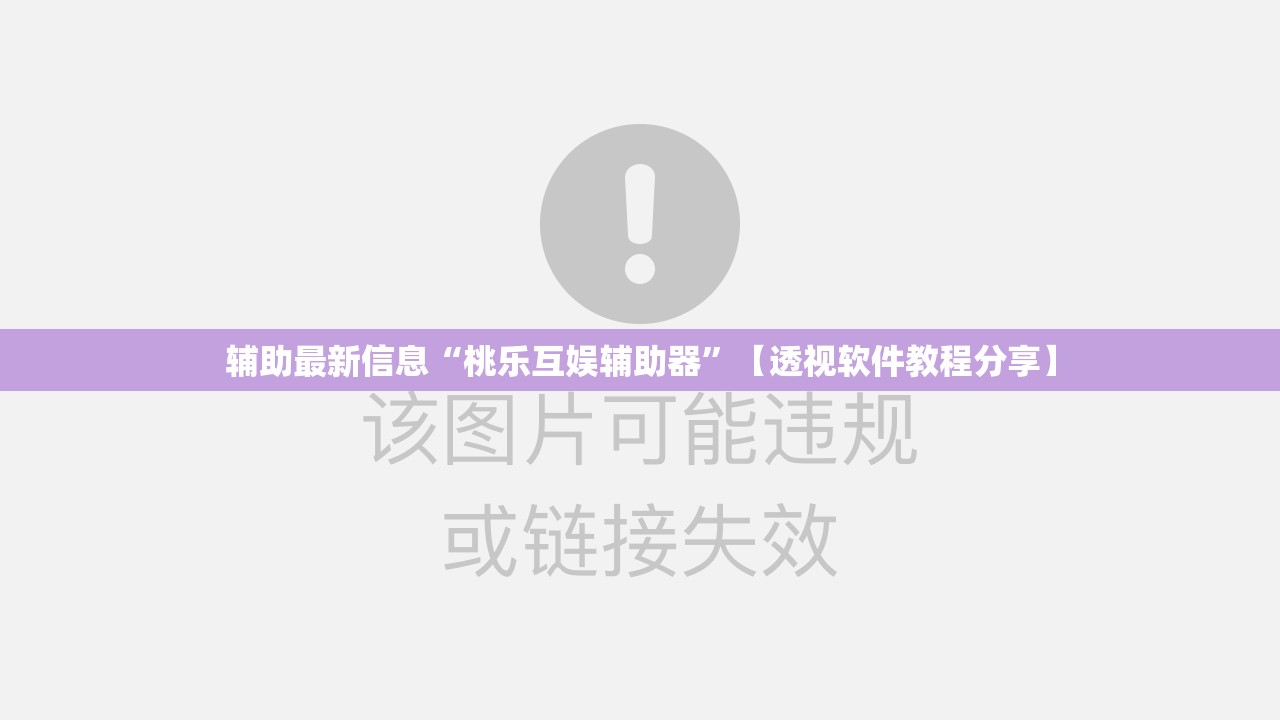 辅助最新信息“桃乐互娱辅助器”【透视软件教程分享】