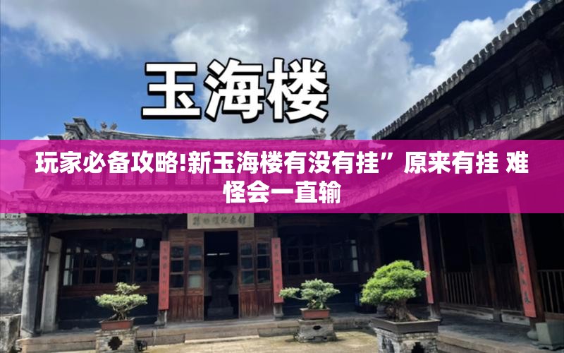 玩家必备攻略!新玉海楼有没有挂”原来有挂 难怪会一直输