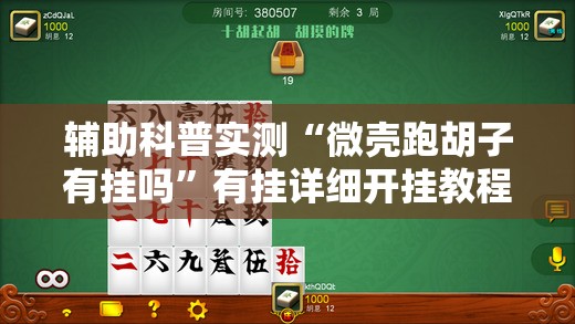 辅助科普实测“微壳跑胡子有挂吗”有挂详细开挂教程