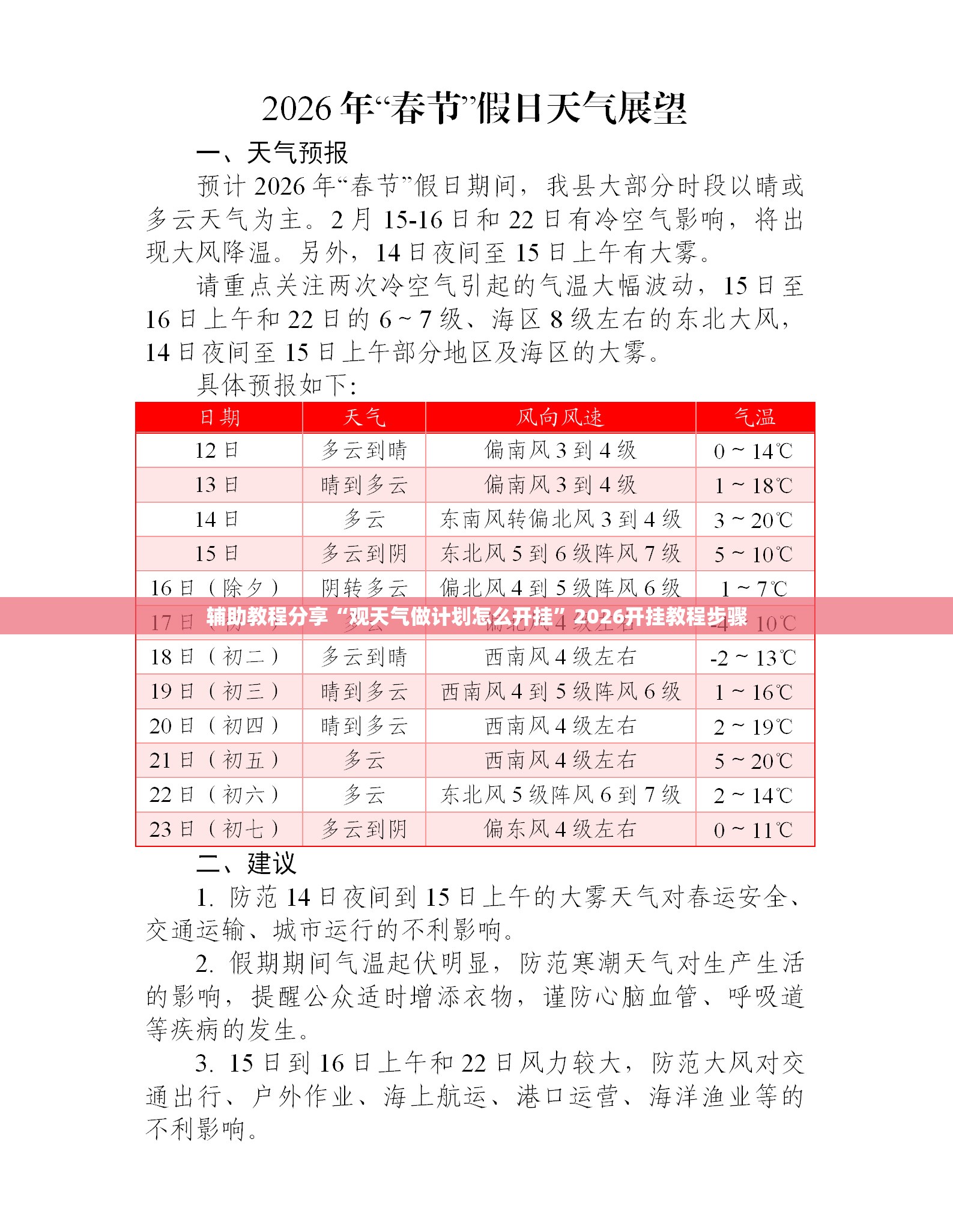 辅助教程分享“观天气做计划怎么开挂	”2026开挂教程步骤